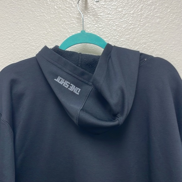 One Shot Industries Men’s XL Black Hoodie Pullover Jacket Gray Logo USA - Picture 7 of 8